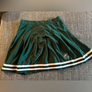 Green MSU Champion Pleated Double Knit Cheerleading Skirt